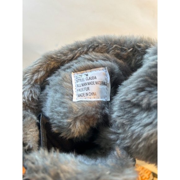 Women's Totes Quilted Claudia Size 7M Pewter Grey Lace Up Zipper - Picture 8 of 8